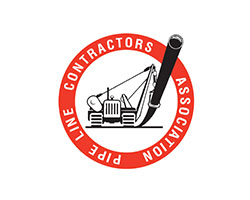 The red and black logo for the Pipe Line Contractors Association.