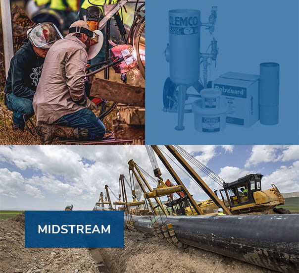 A collage of midstream services from PSSI.